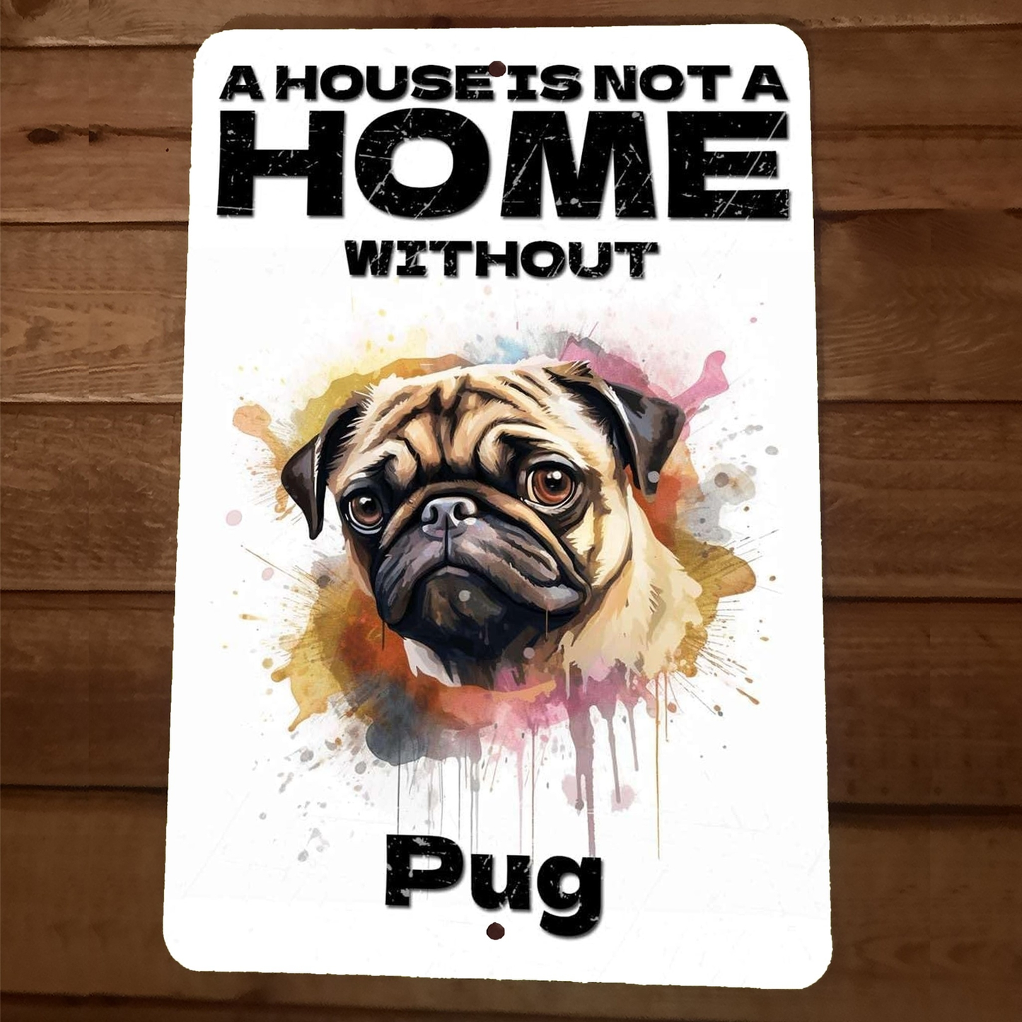 Pug Metal Wall Dog Sign