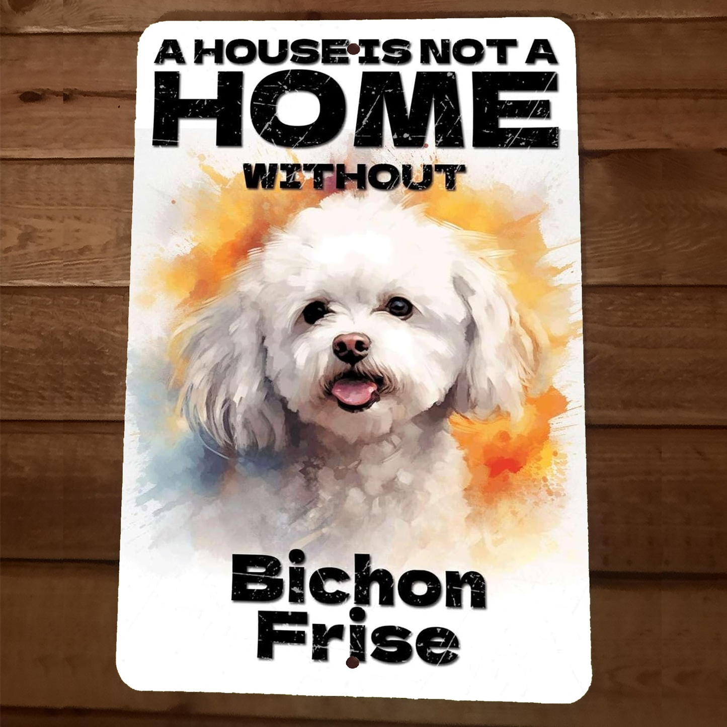 Bichon Frise Dog Metal Wall Sign