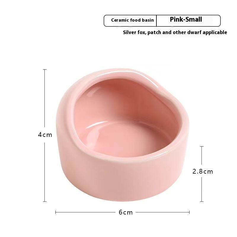 Simple Ceramic Hamster Small Size Food Basin Chipmunk