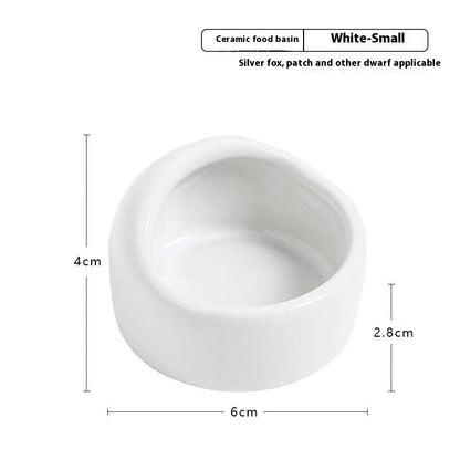 Simple Ceramic Hamster Small Size Food Basin Chipmunk