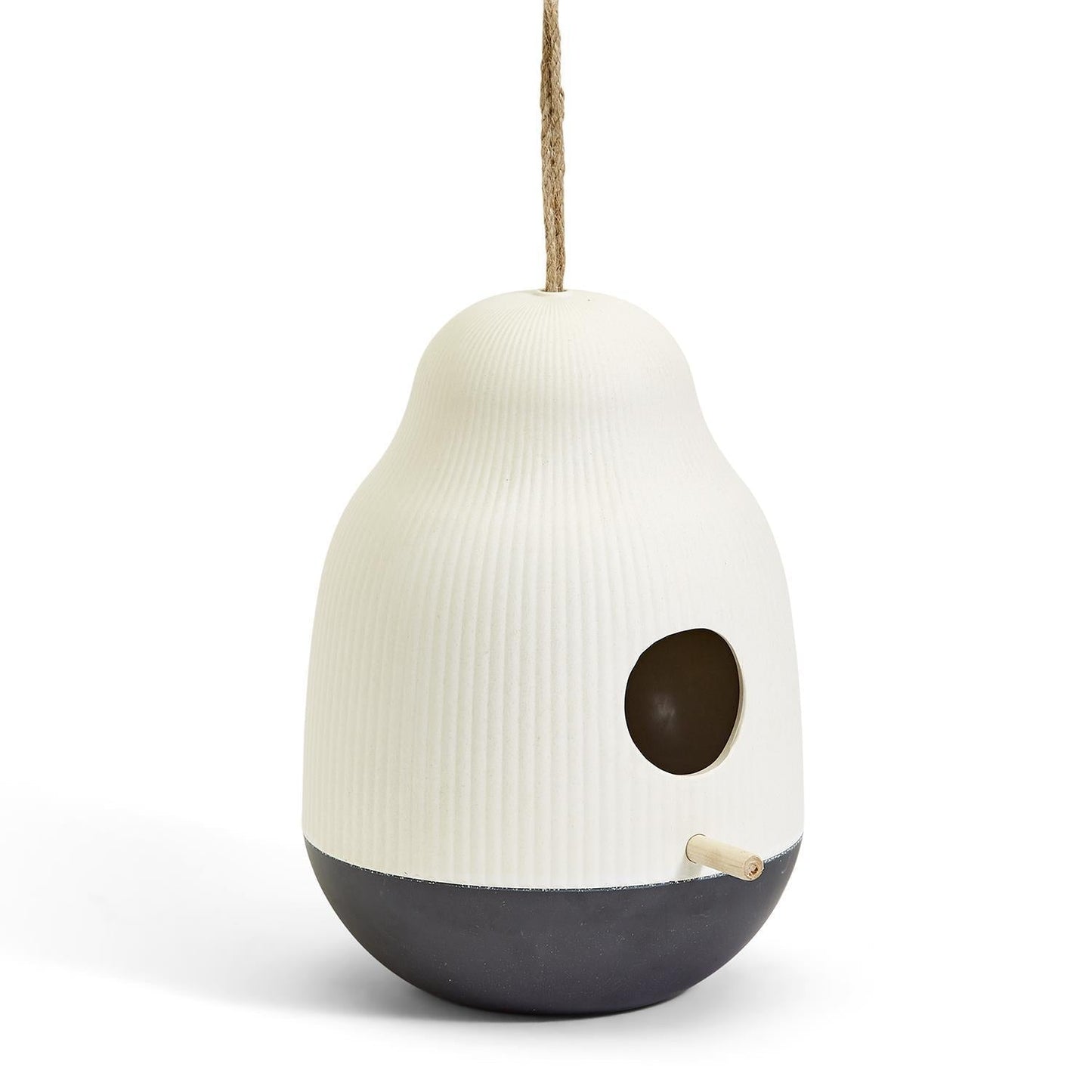 Cocoon Bird Feeder Resin Hanging Modern Garden Feeder Weatherproof Easy Clean