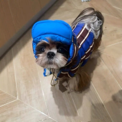 Cute And Warm Cotton-padded Coat With A Hat For Dogs And Cats