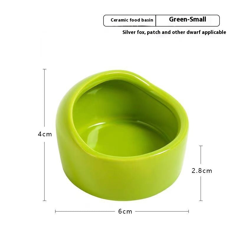 Simple Ceramic Hamster Small Size Food Basin Chipmunk