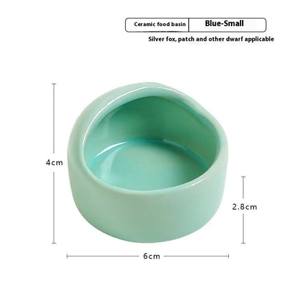 Simple Ceramic Hamster Small Size Food Basin Chipmunk