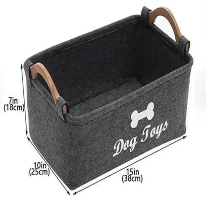 Felt Pet Toy Storage Basket