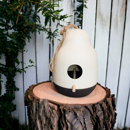 Cocoon Bird Feeder Resin Hanging Modern Garden Feeder Weatherproof Easy Clean