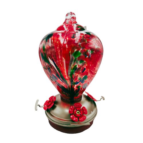 Hand Blown Glass Humming Bird Feeder LGCl16R