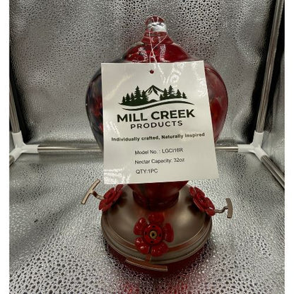 Hand Blown Glass Humming Bird Feeder LGCl16R