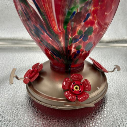 Hand Blown Glass Humming Bird Feeder LGCl16R