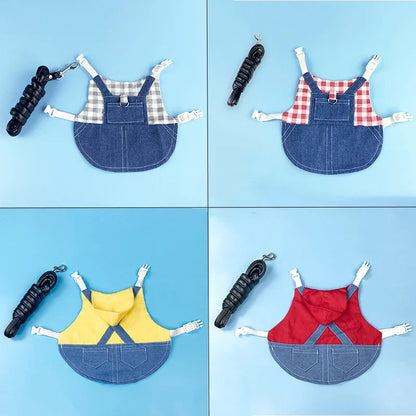 Walking Small Animals Pet Harness for Chinchillas Rabbits Denim Bunny Guinea Pig Rabbit Holland Lops Leash mascotas Accessories
