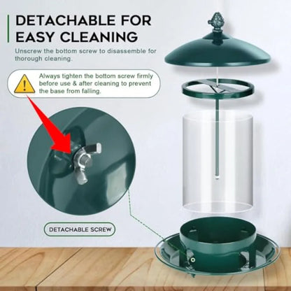 Metal Bird Feeders Outdoor Hanging Weather Resistant 360 Degree Tray