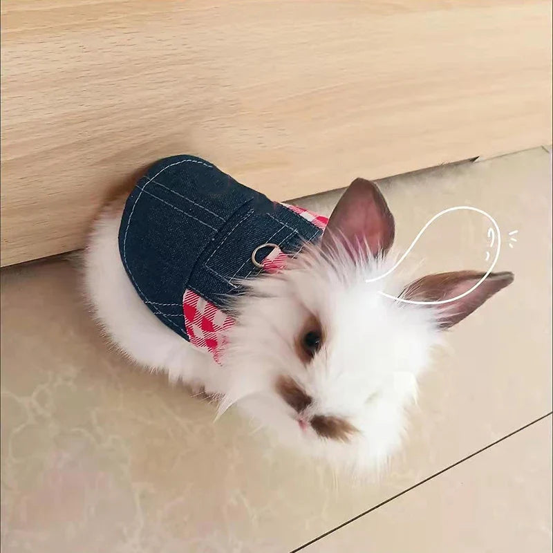 Walking Small Animals Pet Harness for Chinchillas Rabbits Denim Bunny Guinea Pig Rabbit Holland Lops Leash mascotas Accessories