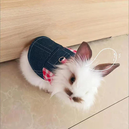 Walking Small Animals Pet Harness for Chinchillas Rabbits Denim Bunny Guinea Pig Rabbit Holland Lops Leash mascotas Accessories