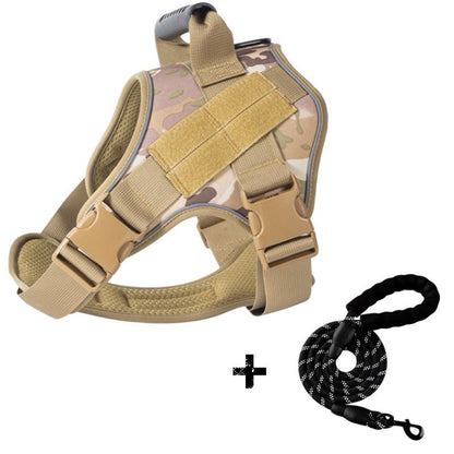 Traction Rope For Large Dogs Breathable Tactical Harness