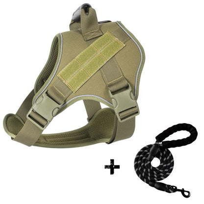 Traction Rope For Large Dogs Breathable Tactical Harness