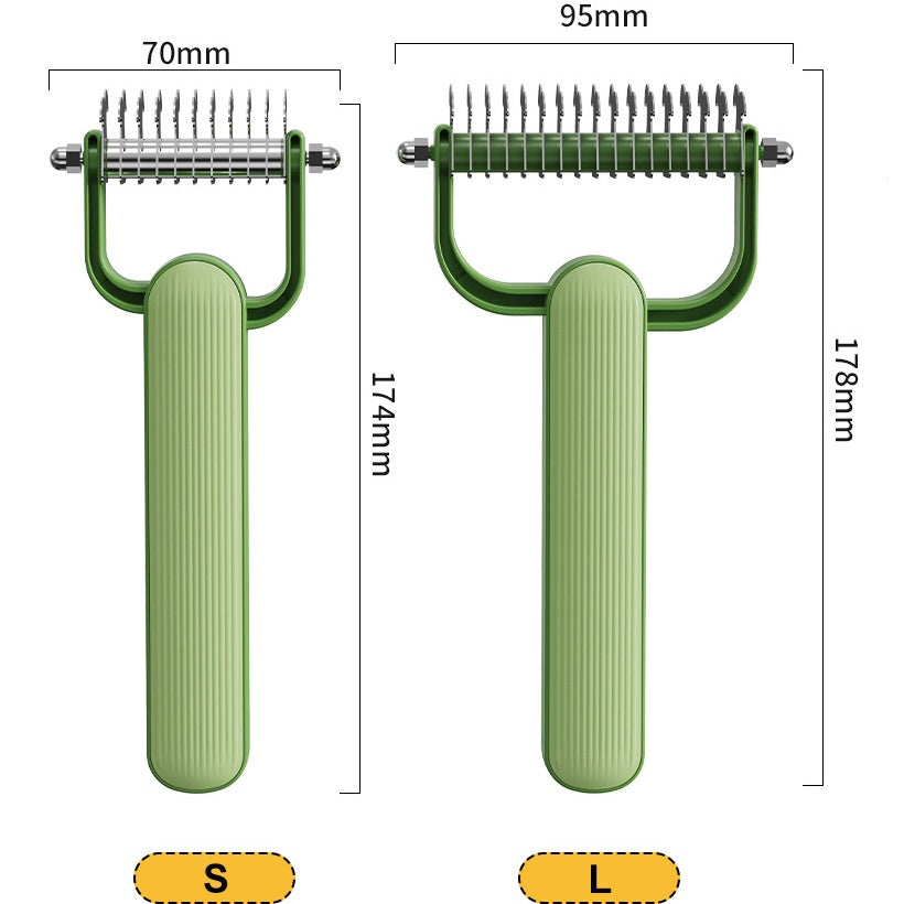 2026 New Double-Sided Dematting Comb For Dogs & Cats, Pet Grooming Tool For Long Haired Thick Double Coat Pets, Undercoat Rake Deshedding Brush For Tangles Matted Shedding Fur