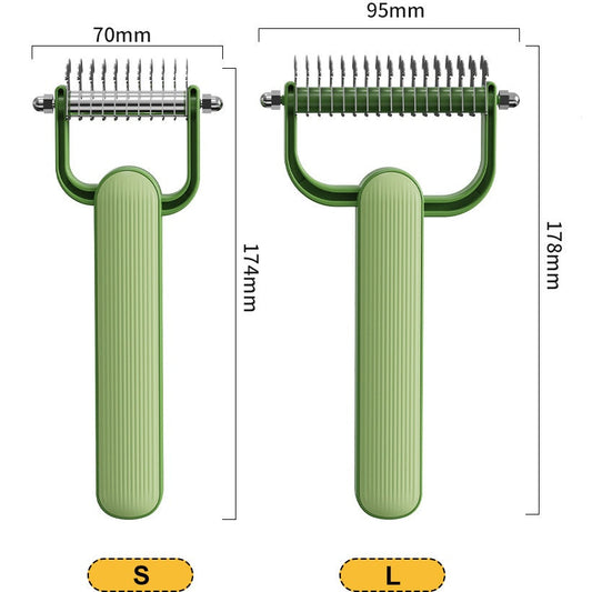 2026 New Double-Sided Dematting Comb For Dogs & Cats, Pet Grooming Tool For Long Haired Thick Double Coat Pets, Undercoat Rake Deshedding Brush For Tangles Matted Shedding Fur