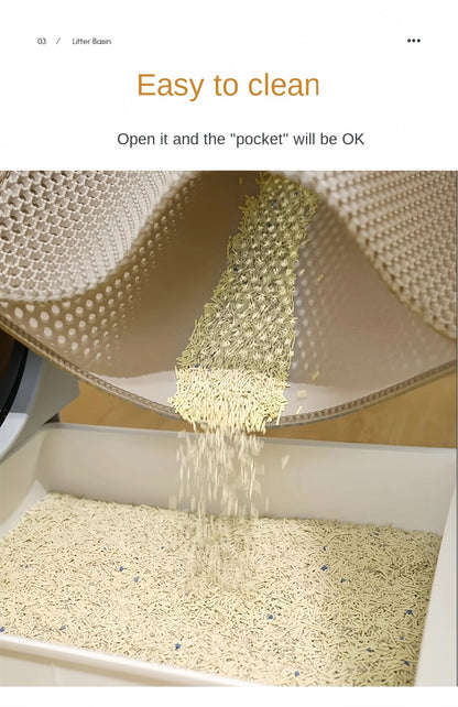 Large Cat Litter Mat | Double Layer Waterproof Honeycomb Design with EVA Foam