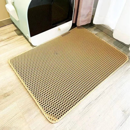 Large Cat Litter Mat | Double Layer Waterproof Honeycomb Design with EVA Foam