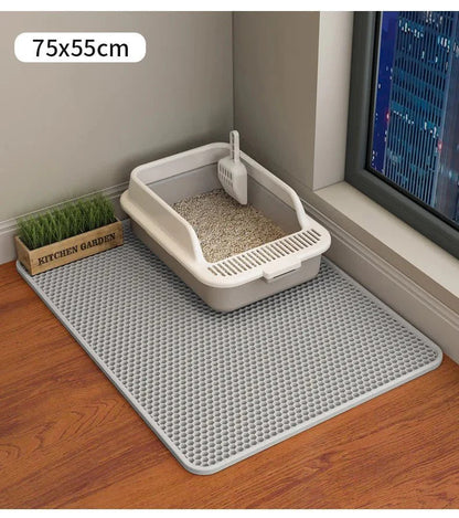 Large Cat Litter Mat | Double Layer Waterproof Honeycomb Design with EVA Foam
