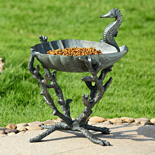 Seahorse Birdbath / Bird feeder, Outdoor Patio Decor