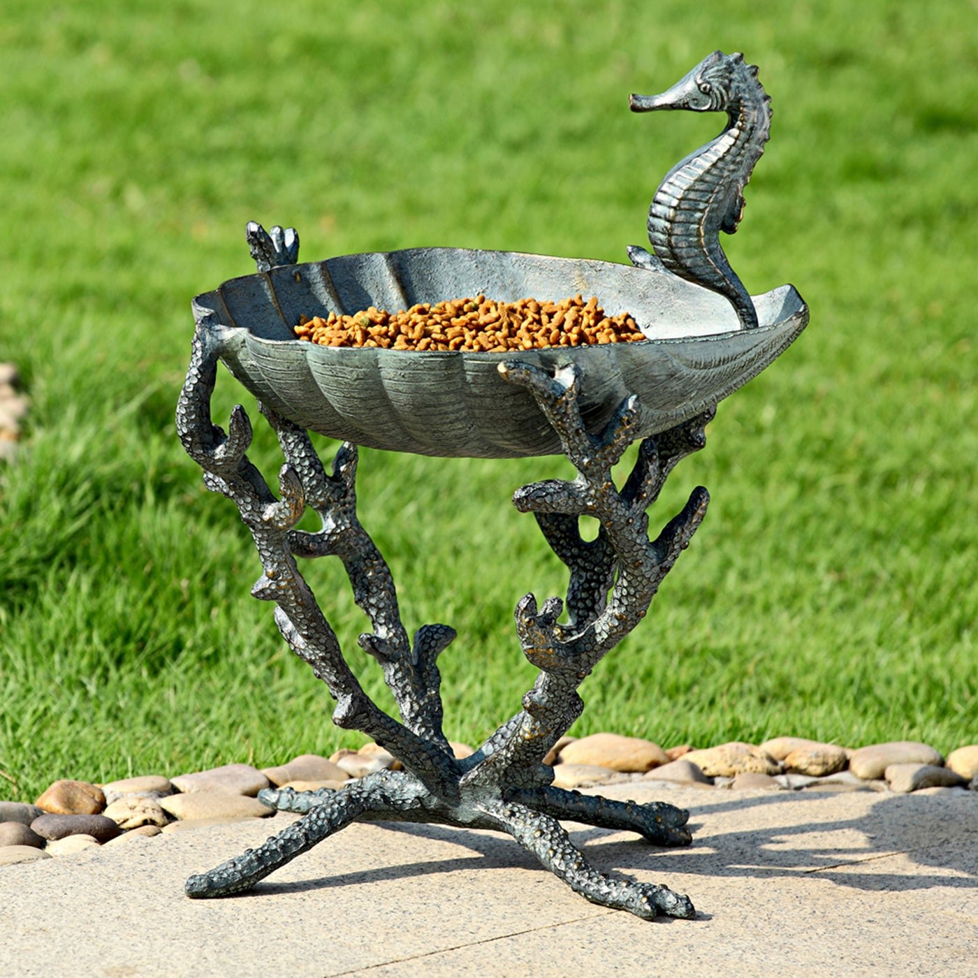 Seahorse Birdbath / Bird feeder, Outdoor Patio Decor