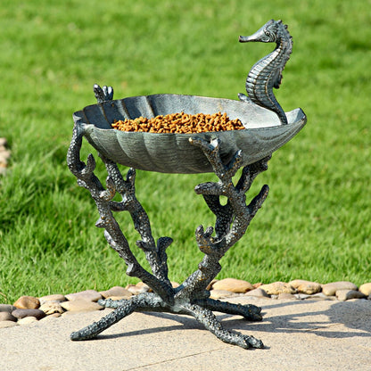 Seahorse Birdbath / Bird feeder, Outdoor Patio Decor